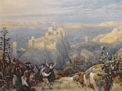 The Town and Castle at Loja, Spain by David Roberts